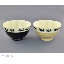 Rice  bowl set/2 -Black cat　黒猫