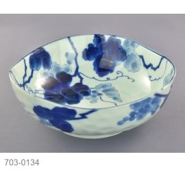 Bowl -Aizome Budou (D20.5cm)　藍染葡萄