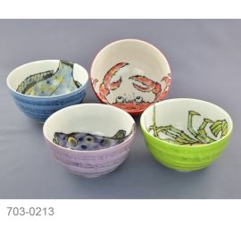 Mini-Don bowl set/4 -Kaisen(D13.5cm)　海鮮