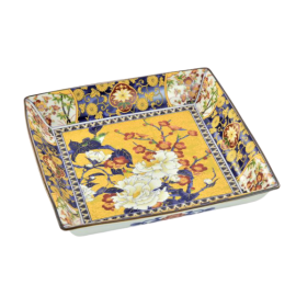Deep SQ serving plate -Kinsai Umekacho 金彩梅花鳥